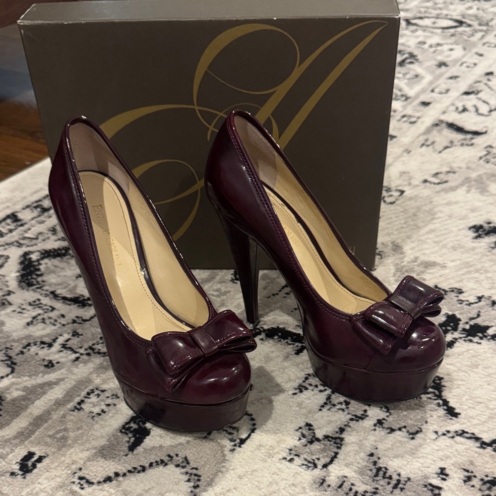 Enzo Angiolini Burgundy Platform Heels